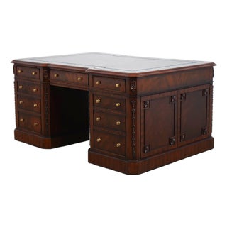 Maitland Smith Leather Top Coffee Table For Sale