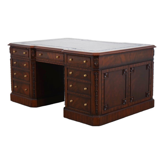 Maitland Smith Leather Top Coffee Table For Sale