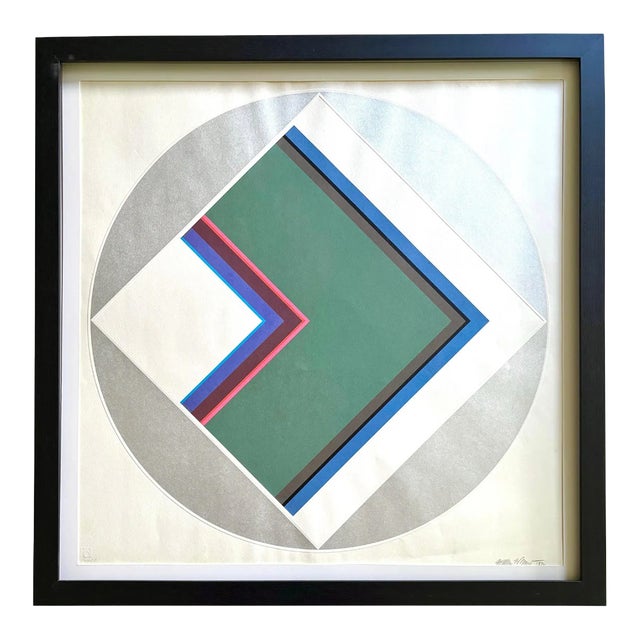 Signed and Dated Fletcher Benton 1972 Geometric Pop Art Serigraph on Paper - Framed For Sale