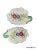 Sweet pair of Italian hand painted ceramic decorative bowls. Bright colored flowers. Made in Italy for Mill Pond House.