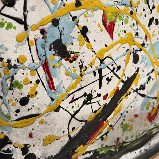 Abstract Expressionist Painting Textured "Drip" or "Splatter" After Jackson Pollock For Sale - Image 11 of 18