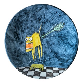 Ceramic Plate by Silvia Zotta, 1978 For Sale