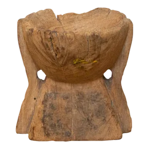 Rustic Teak Seeder Candleholder-Sambabur