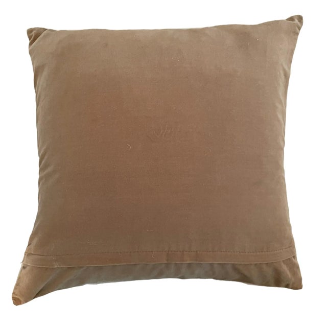 English Vintage Needlepoint Lemons Leaves Pillow. 100% wool.Velvet Back. Feather Down Fill For Sale - Image 3 of 3