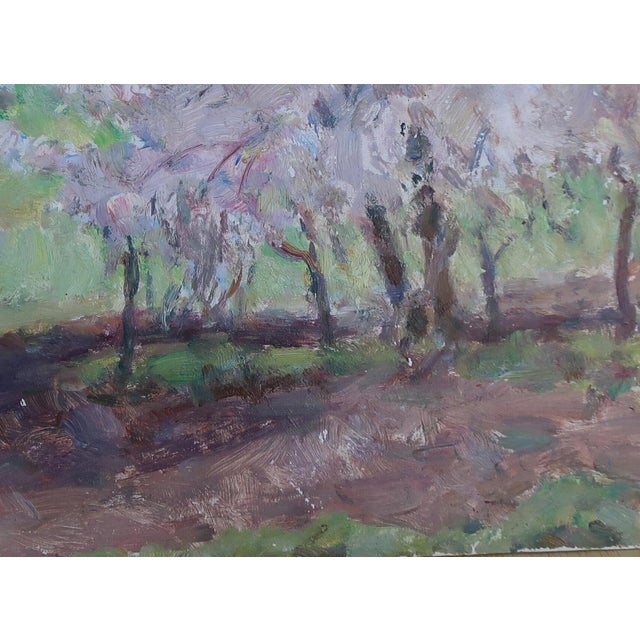 1950s Impressionism Oil Painting: Cherries Blossomed, Ukrainian Artist 23-31 For Sale - Image 6 of 6
