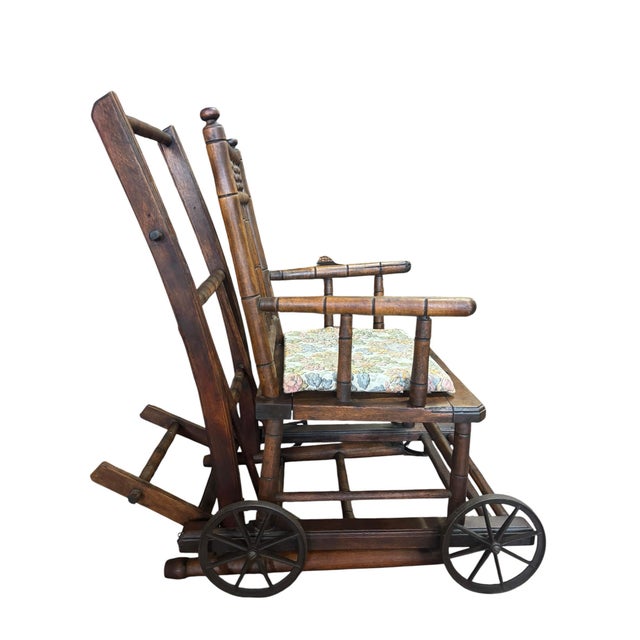 Victorian Antique Convertible Stroller & High Chair Victorian Children’s Chair Primitive Nursery Furniture For Sale - Image 3 of 5