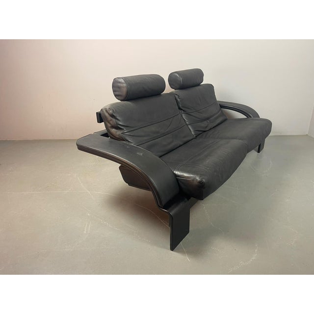 Black Leather Kroken Two-Seater Sofa by Åke Fribytter for Nelo Möbel, Sweden, 1970s For Sale - Image 17 of 17