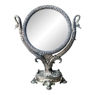 Vintage Swan Table Mirror For Sale