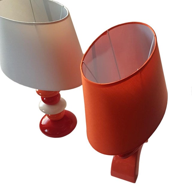Mid-Century Modern French Ceramic Table Lamps, Set of 2 For Sale - Image 4 of 6