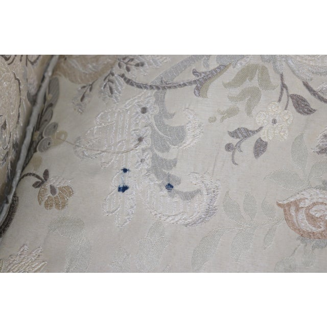 Pair 18th Century French Louis XVI Distressed Painted Bergères For Sale - Image 12 of 17