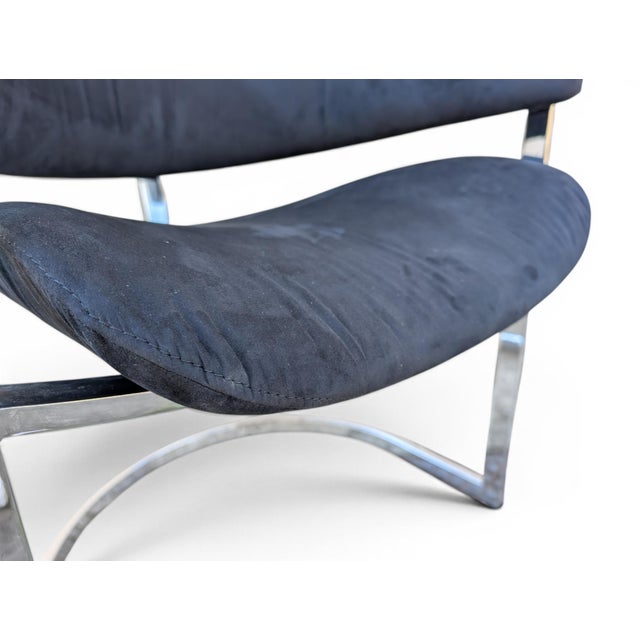 Dining Chairs in Steel and Black Velvet, 1970s, Set of 6 For Sale - Image 16 of 18