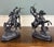EXQUISITE Antique French Pair of Patinated Spelter Sculptures of Knights on Horseback ~~Masterfully crafted inspired by...
