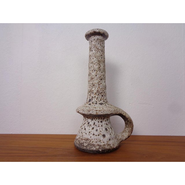 Dutch Studio Ceramic Lava Vase with Handle by Marius & Hugo Van Woerden for Vest, 1970s For Sale - Image 4 of 18