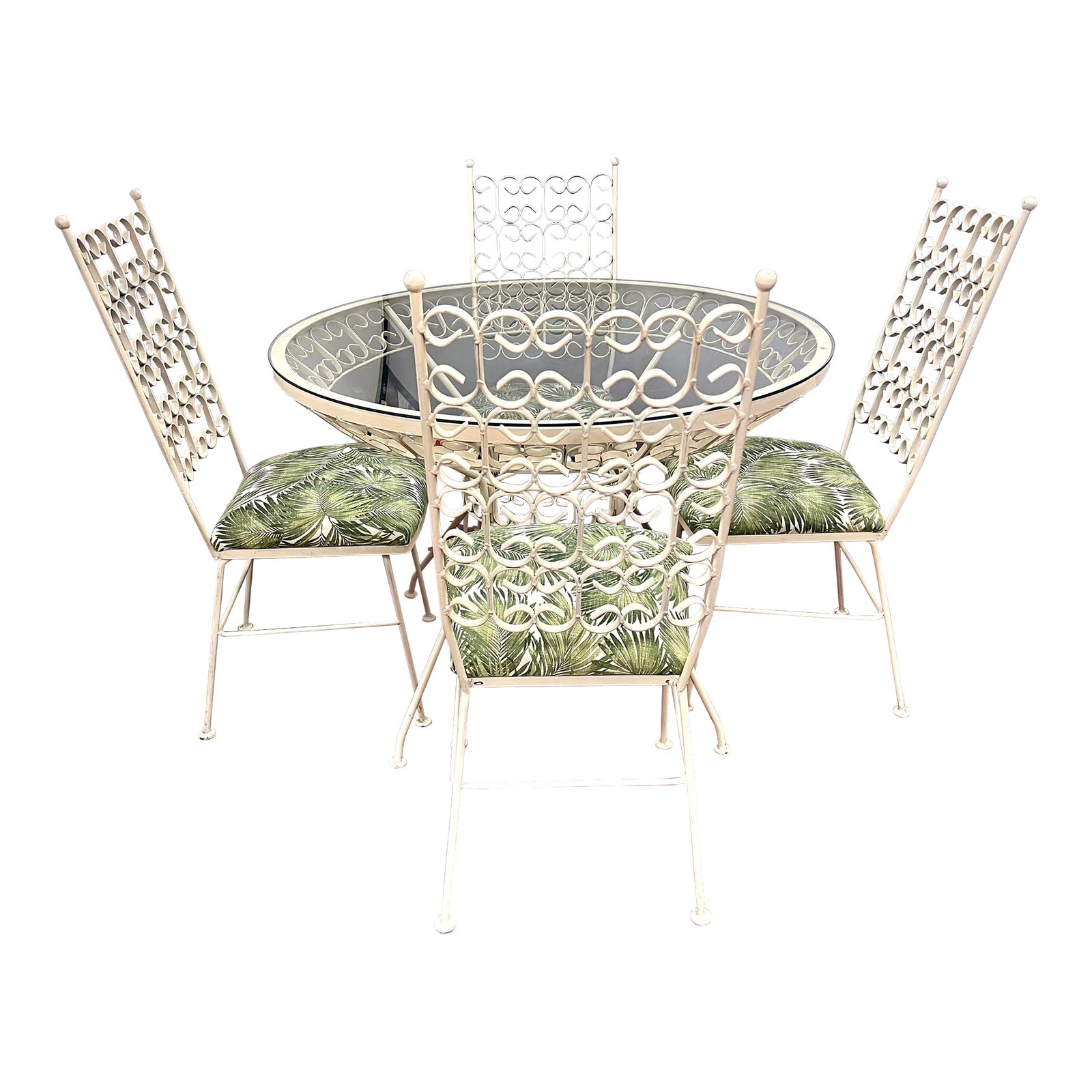 Mid Century Arthur Umanoff 5Piece Wrought Iron Dining Set Chairish