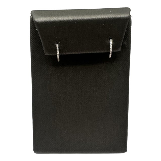 Diamond Huggie Earrings in 14kt White Gold - 0.10ctw Gh Si Diamonds, 11.5mm, A Pair For Sale