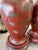Large 19th Century Chinese Red Lacquered Palace Vases on Stands For Sale - Image 18 of 18
