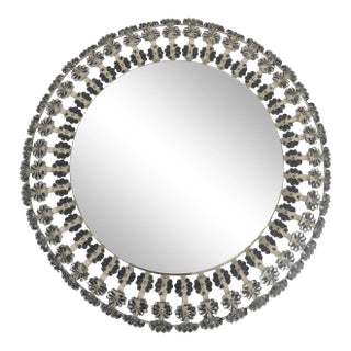 Floral Glass Backlit Illuminated Mirror Attributed to Emil Stejnar for Nikoll For Sale