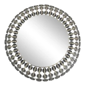 Floral Glass Backlit Illuminated Mirror Attributed to Emil Stejnar for Nikoll