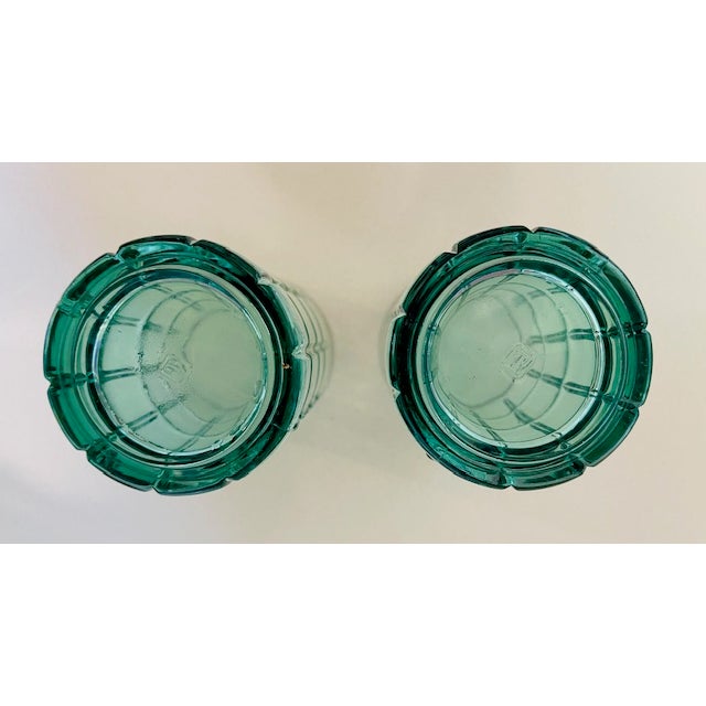 Late 20th Century Late 20th Century Green Crystal Glasses- Set of 2 For Sale - Image 5 of 6