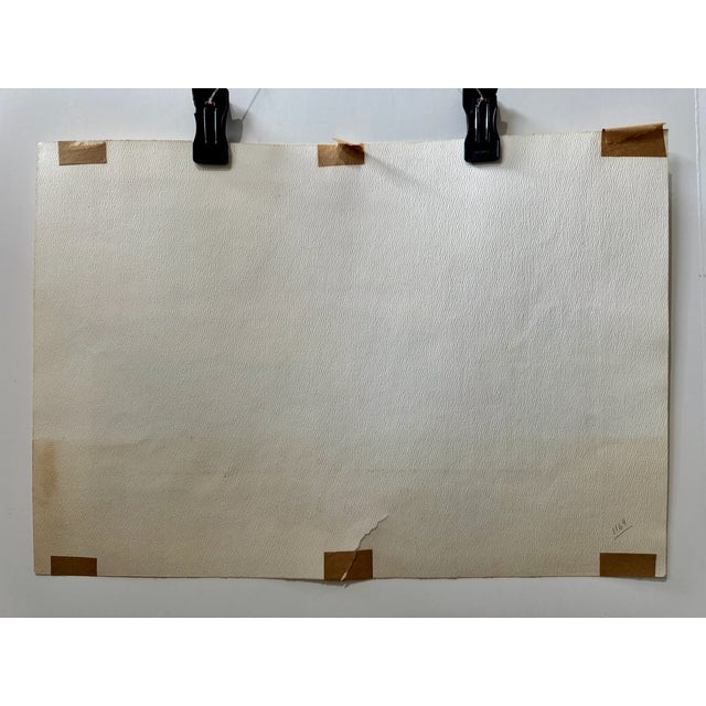Brown Henry Emil Salloch Original Watercolor on Paper Old Wayside Cross, 1972. For Sale - Image 8 of 9