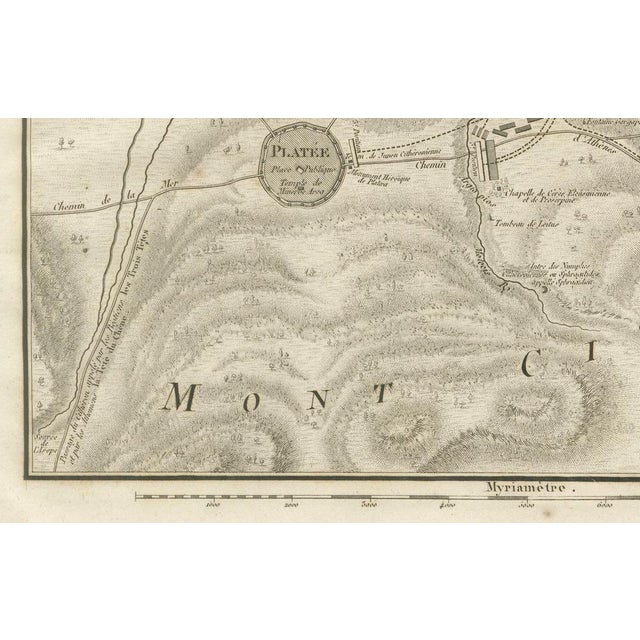 Paper Ancient Greece Battle of Plataea Military Map from Ambroise Tardieu, 1825 For Sale - Image 7 of 9