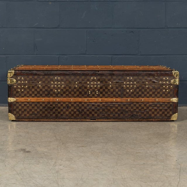 1900 - 1909 Antique French Trunk in Damier Canvas from Louis Vuitton, 1900 For Sale - Image 5 of 18