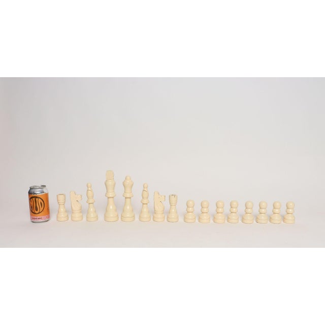 Black Vintage Folk Art l.l. Bean Wooden Chess Pieces - Complete Set 32 Pieces For Sale - Image 8 of 18