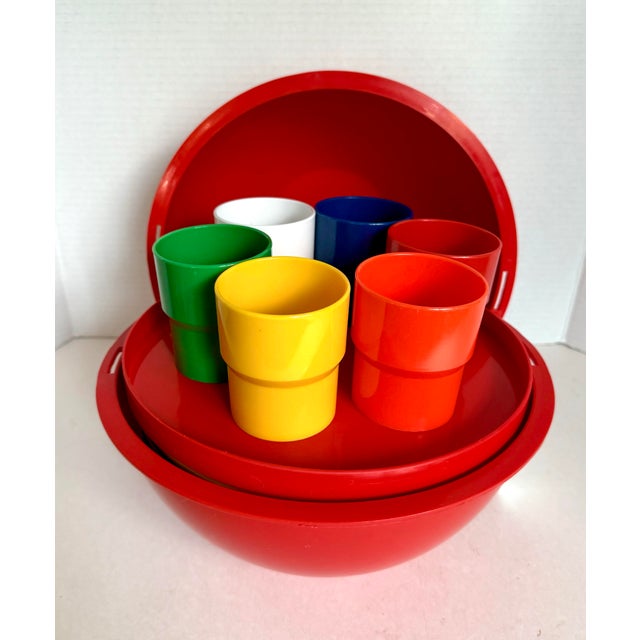 1970's Space Age Ingrid “Party Ball” Picnic Set in Red Sphere Carrying Case For Sale - Image 10 of 10
