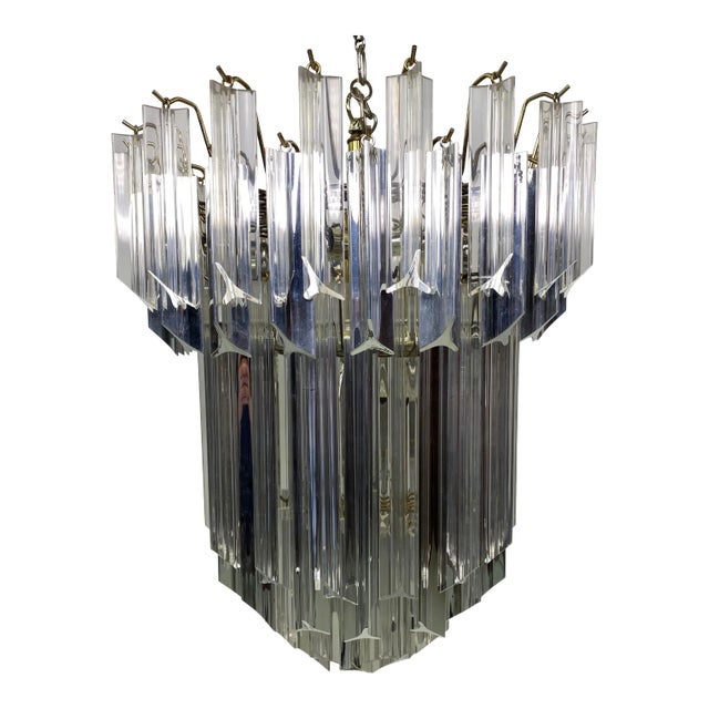 Mid-Century Three-Tier Lucite Chandelier For Sale