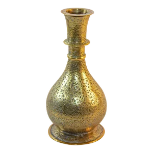 Antique Mughal Engraved 19th Century Hookah Base Indo-Persian