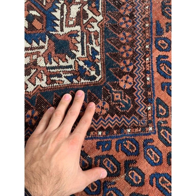 Antique Layla Tribal Village Square Rug, 5.2 x 6.3 For Sale In Milwaukee - Image 6 of 9