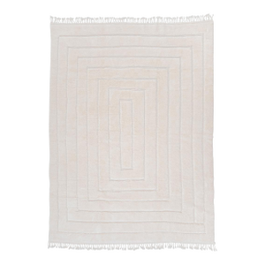 Oversize Raised Frame-Pattern Hand-Knotted Moroccan Wool Rug | 13'4" X 10'1" | One of a Kind