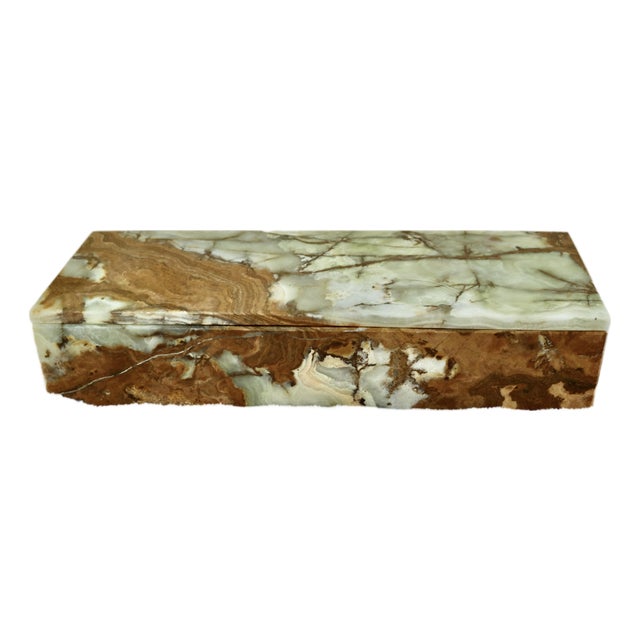 Italian Crafted Onyx Jewelry Storage Box For Sale