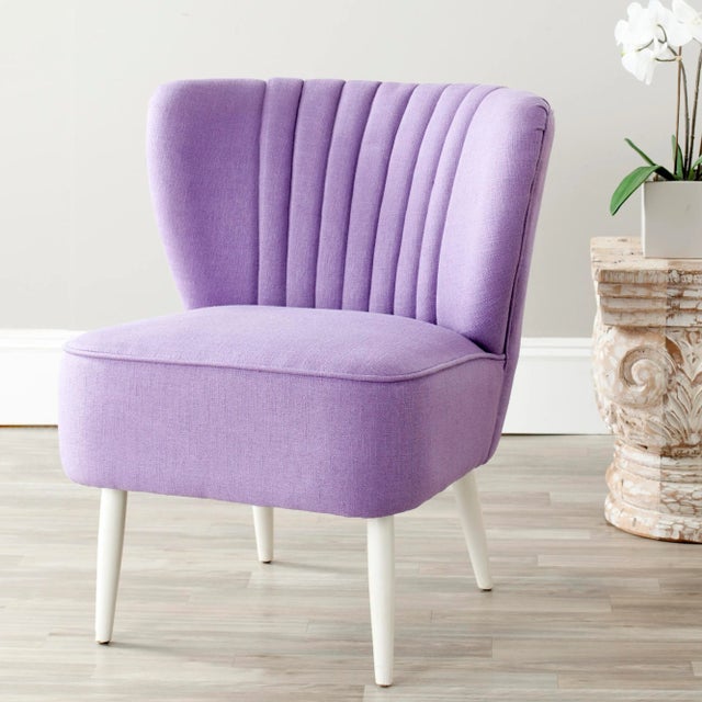 2020s Accent Chair, Lavender & Eggshell For Sale - Image 5 of 6