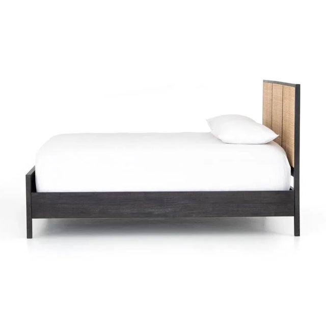 Tan Four Hands Sydney Black Wood and Natural Cane King Bed For Sale - Image 8 of 13
