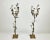 These lovely pair of candelabras, c. 1970, are from Italy and feature milk-porcelain lilies, gilt-bronze leaves and...