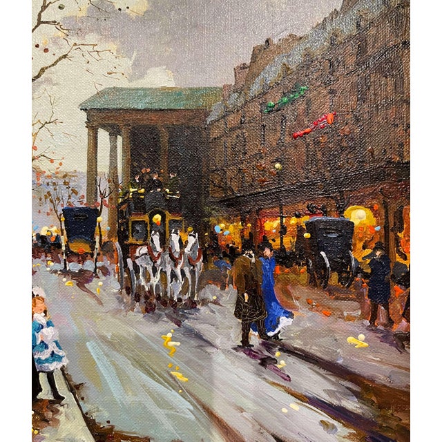 Pair of Mid-Century Paris Street Scenes Paintings by Robert Lebron, Framed For Sale - Image 13 of 18