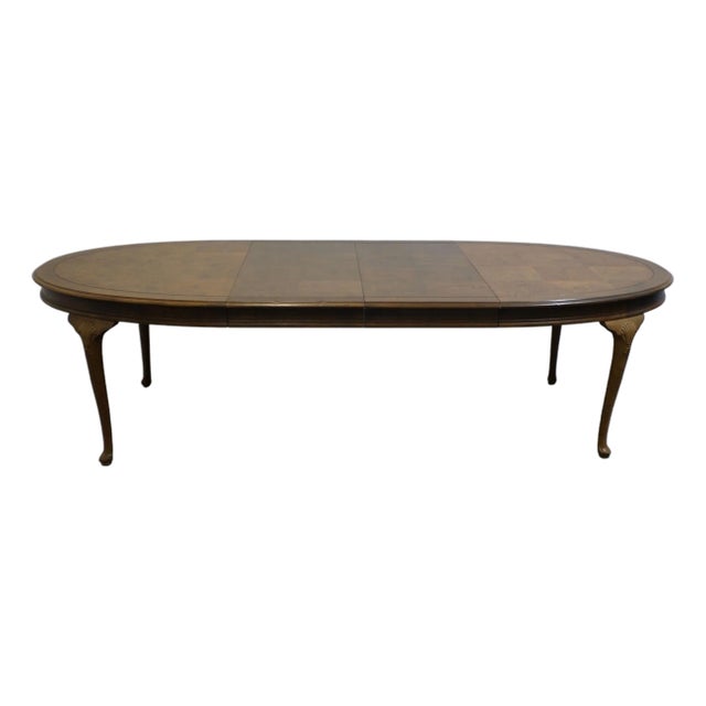 Henredon Furniture Folio Twelve Solid Walnut Rustic European 108" Oval Dining Table 20-8000 For Sale