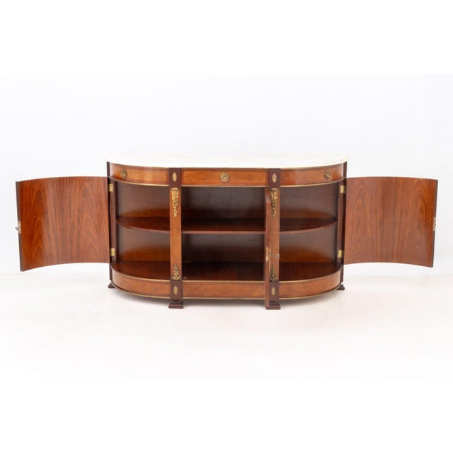 French Empire Style Marble Top Mahogany Sideboard For Sale - Image 4 of 12