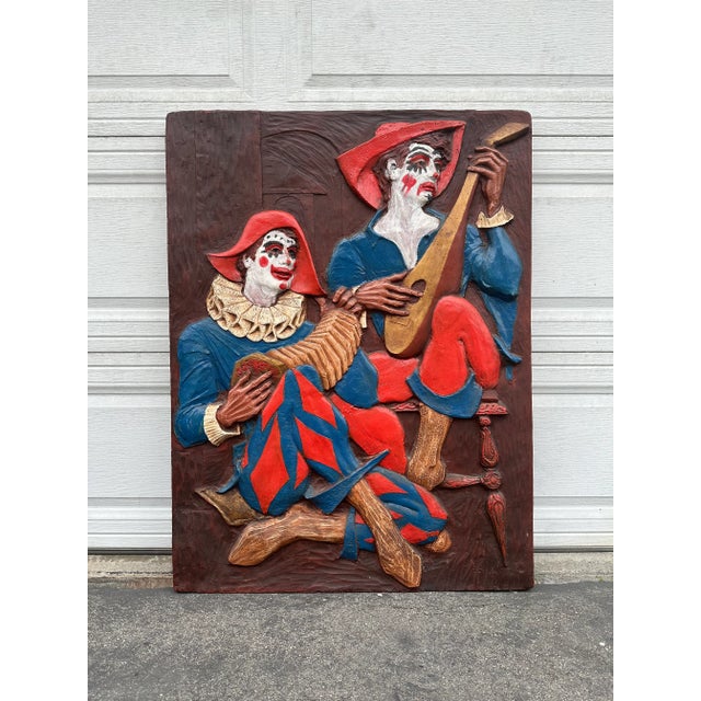 1960s 1960’s Vintage Wall Sculpture Jesters and Clowns For Sale - Image 5 of 12