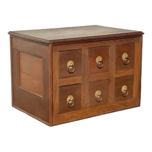 Antique Victorian Walnut 6 Drawer Spool Cabinet / Sewing Cabinet