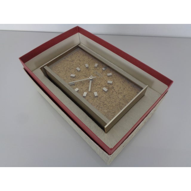 Brushed Aluminum and Cork Table Clock by Kienzle International, Germany, 1960s For Sale - Image 11 of 16