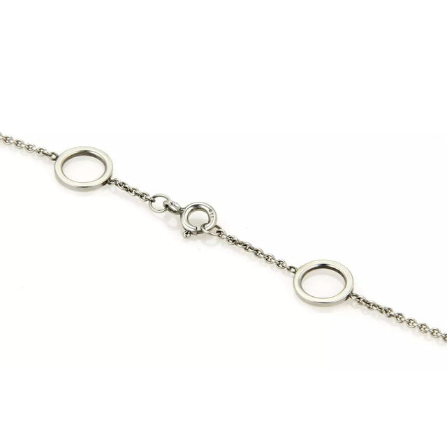 1990s Tiffany & Co. Lariat Necklace Italy 925 Sterling 18k YGold Circle Station For Sale - Image 5 of 5