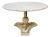 Italian Neoclassical Hollywood Regency Marble Table Brass Swan Base For Sale