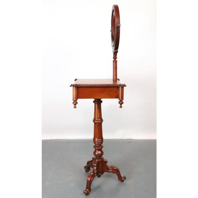 Early 20th Century Wooden Shaving Stand With Tilting Beveled Mirror For Sale - Image 10 of 10