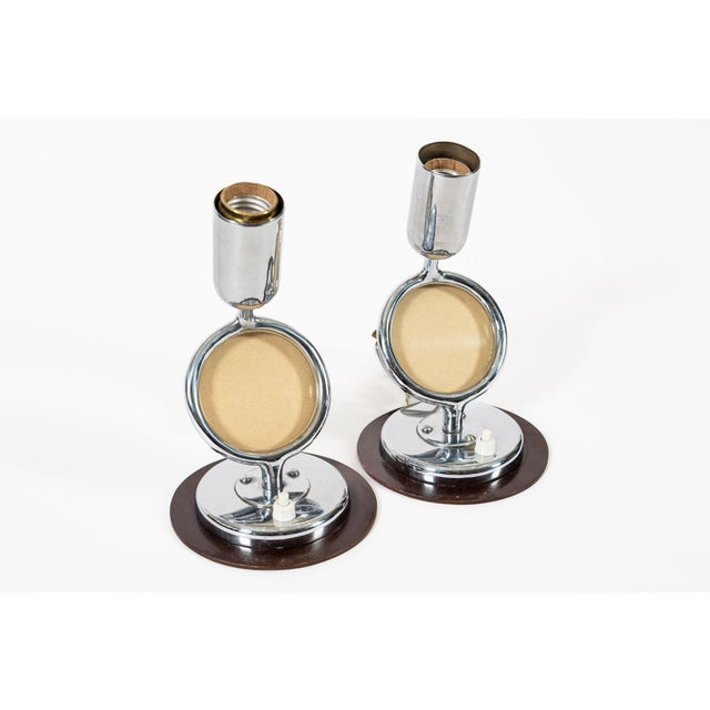 Antique Art Deco Bauhaus Table Lamps With Glass Photo Inserts - a Pair For Sale - Image 4 of 11