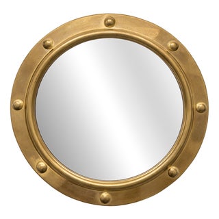 Peerage England Brass Porthole Mirror, 1950 For Sale