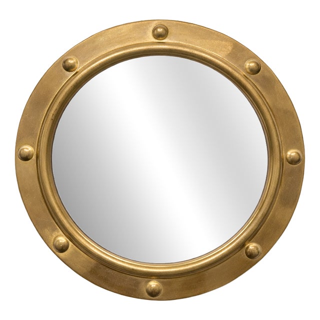Peerage England Brass Porthole Mirror, 1950 For Sale