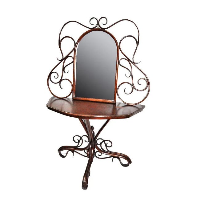 Wood Antique Console Table with Mirror, 1800s For Sale - Image 7 of 7