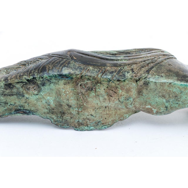 Verdigris Thai Bronze Reclining Buddha Sculpture With Verdigris Patina For Sale - Image 8 of 10